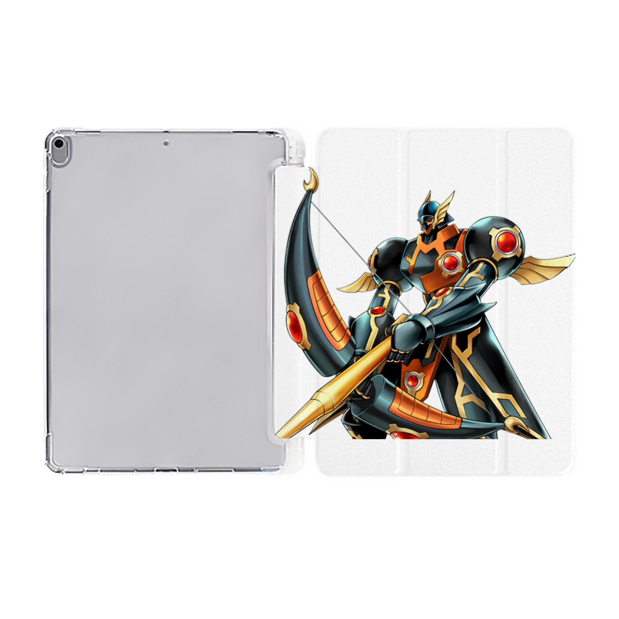 （画像用） 遊☆戯☆王 Yu-Gi-Oh! IPad ケース ペン収納付き 三つ折りスタンド PUレザー×シリコン 対応機種9.5/10.5/10.9インチ